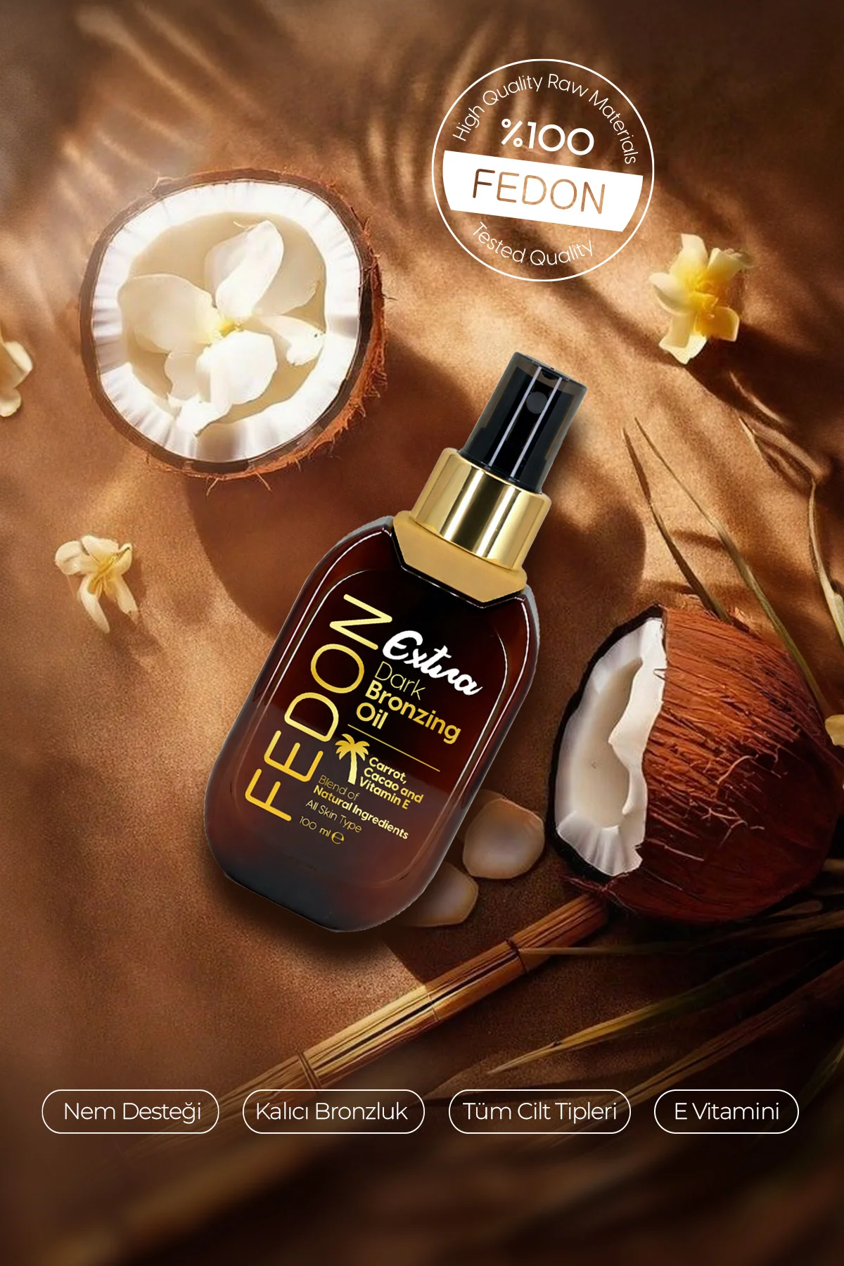 Kabin Boy Ekstra Koyu Bronzlaştırıcı E Vitamini Kakao İçerikli Dark Extra Bronzing Oil 100 ml - Görsel 3