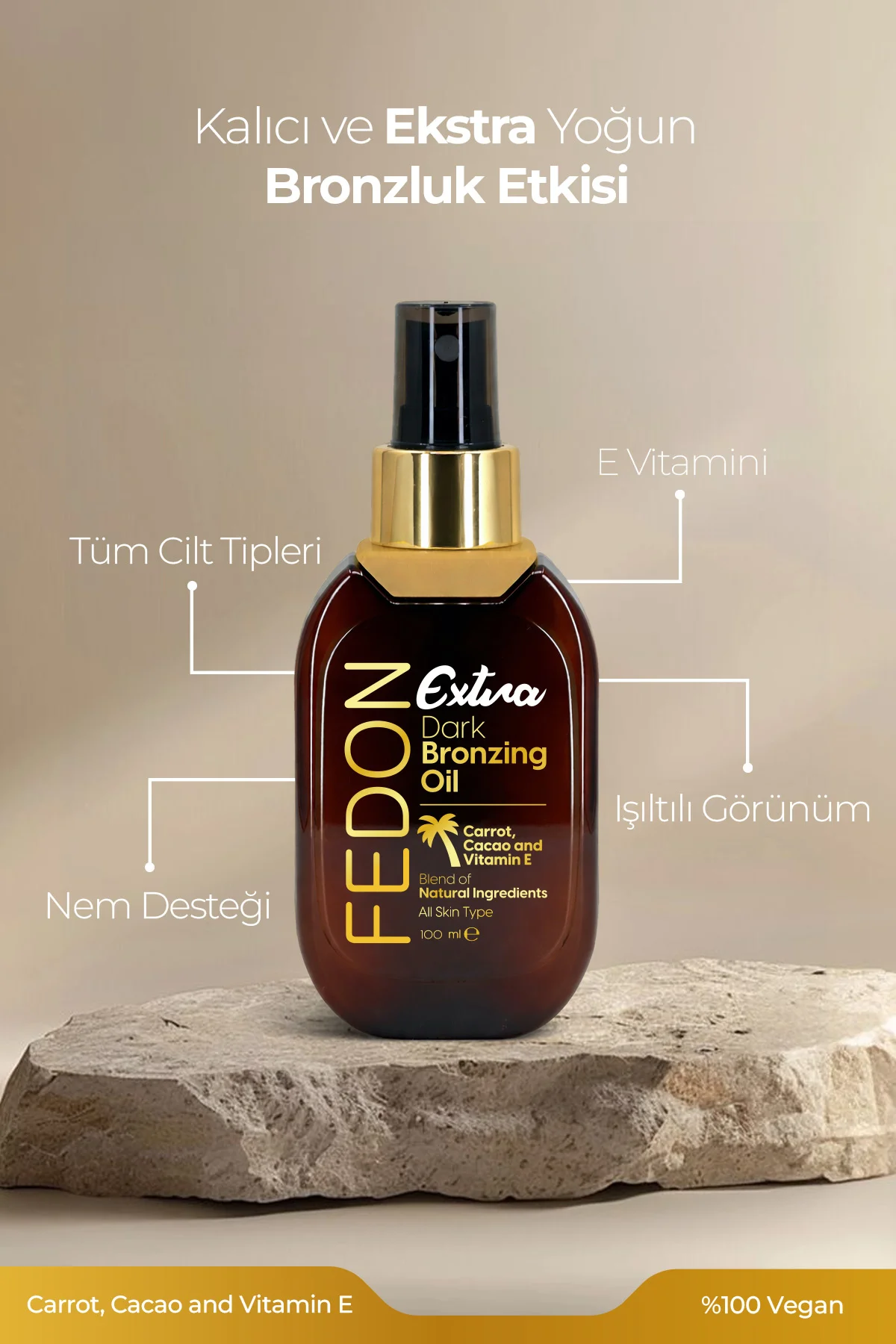 Kabin Boy Ekstra Koyu Bronzlaştırıcı E Vitamini Kakao İçerikli Dark Extra Bronzing Oil 100 ml - Görsel 4