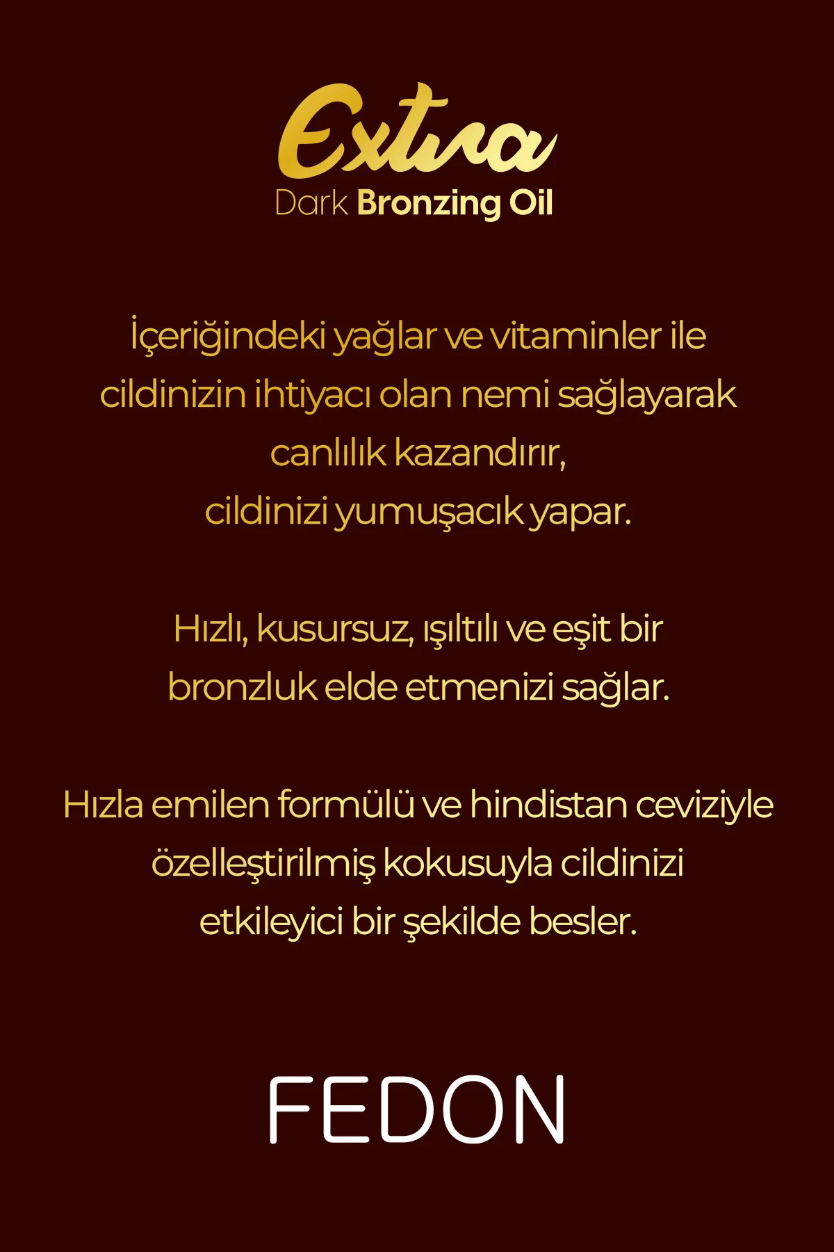 Kabin Boy Ekstra Koyu Bronzlaştırıcı E Vitamini Kakao İçerikli Dark Extra Bronzing Oil 100 ml - Görsel 6