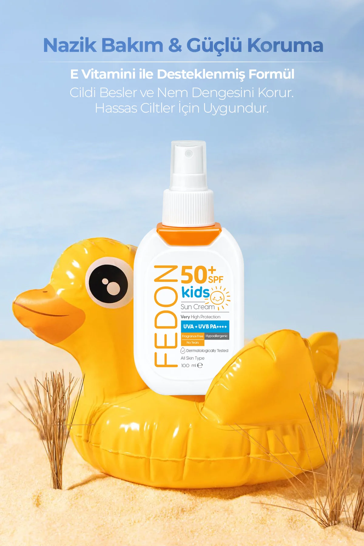Kids SPF 50 Çocuk Bebek Güneş Kremi 100 ml Suya Dayanıklı Hipoalerjenik Parfümsüz Göz Yakmayan - Görsel 5